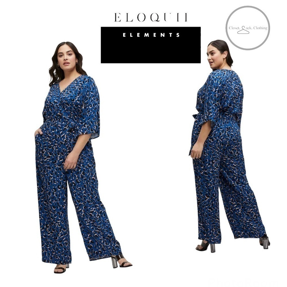 ELOQUII Elements Kimono Sleeve Jumpsuit Size 18